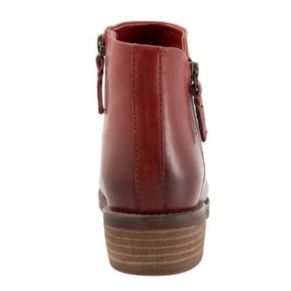NEW SoftWalk Roselle Dark Red Double Zip Ankle Boot 10WW Booties - Picture 3 of 12